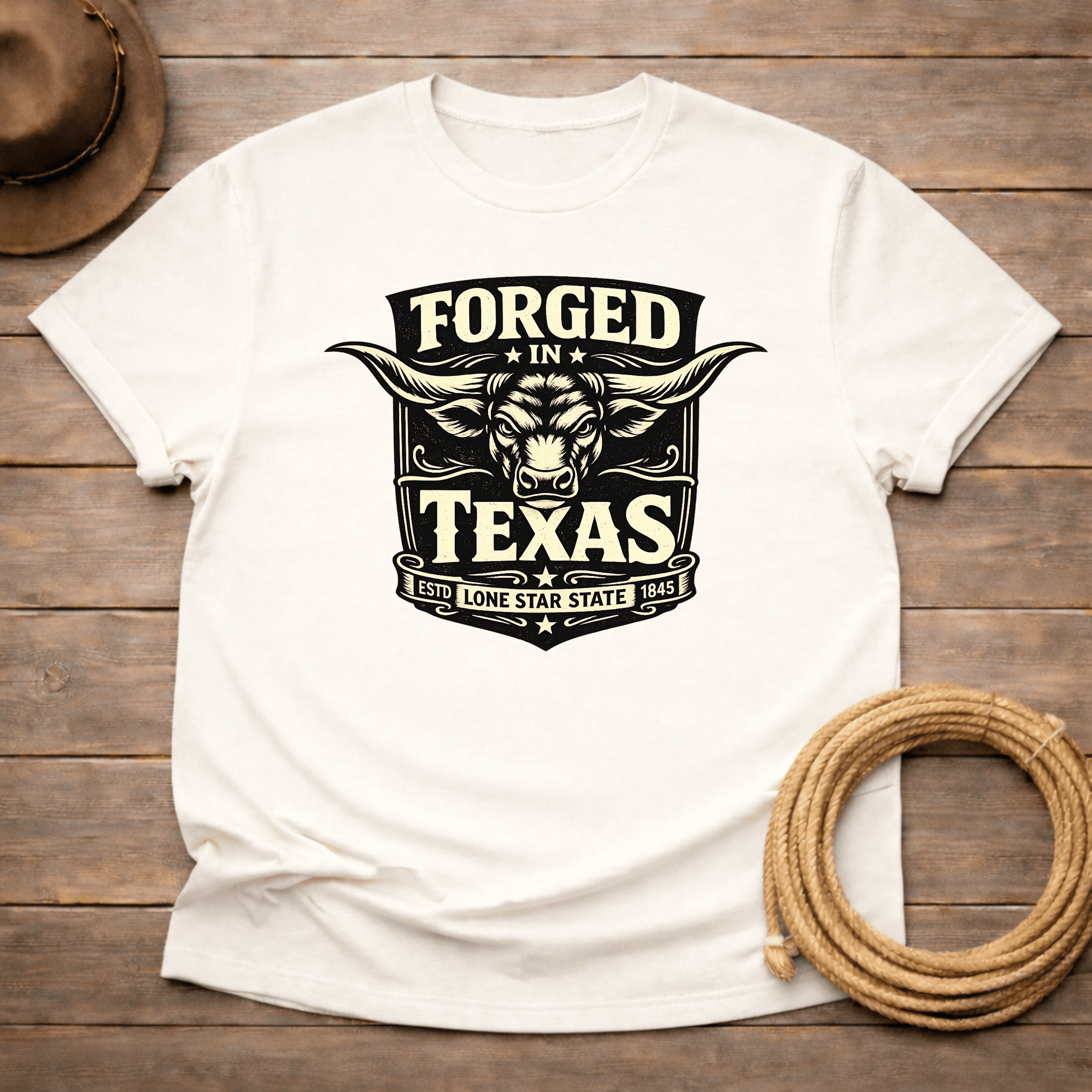 Forged in Texas Longhorn Badge T-shirt