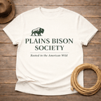 Plains Bison Society Text T-shirt