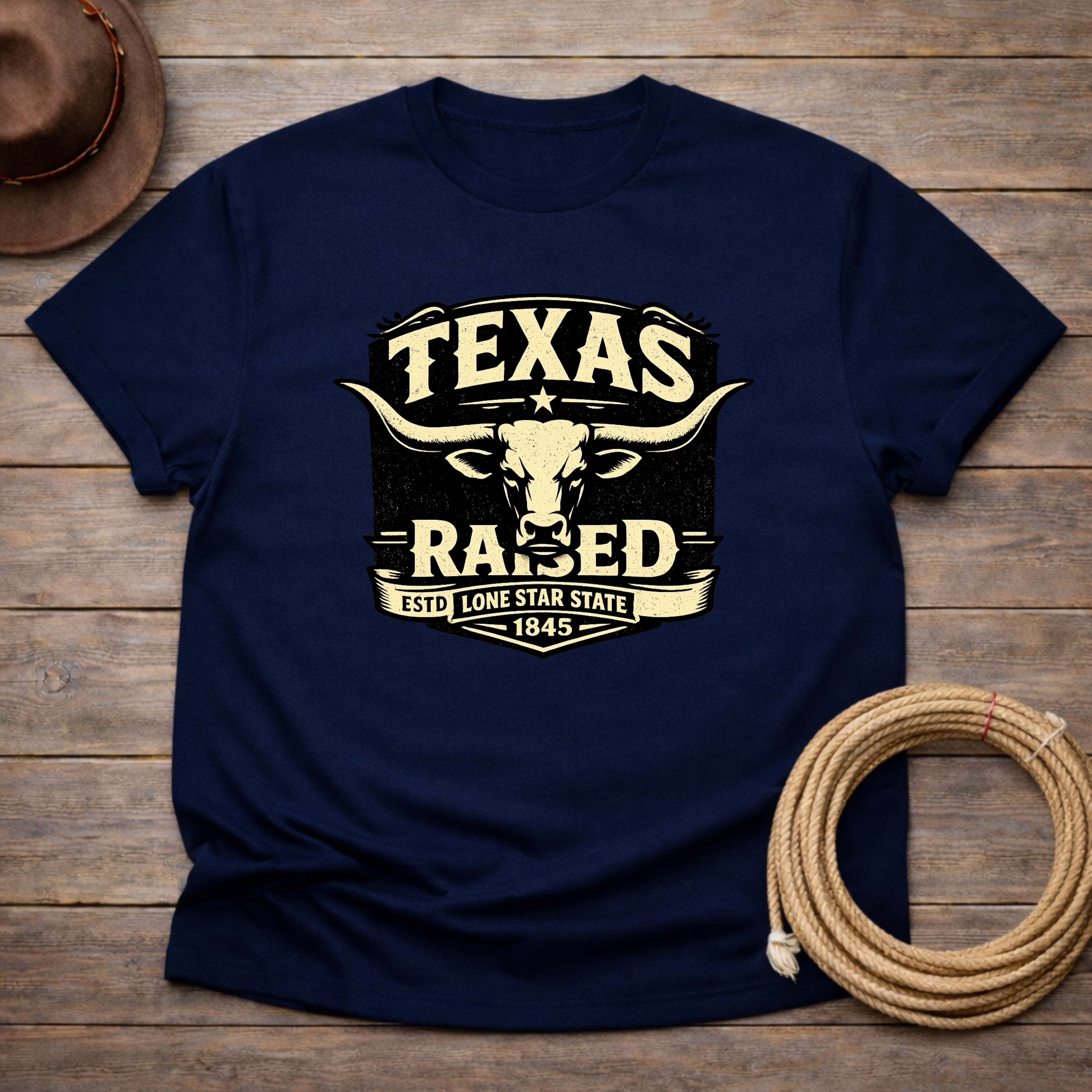 Texas Raised Longhorn Badge T-shirt