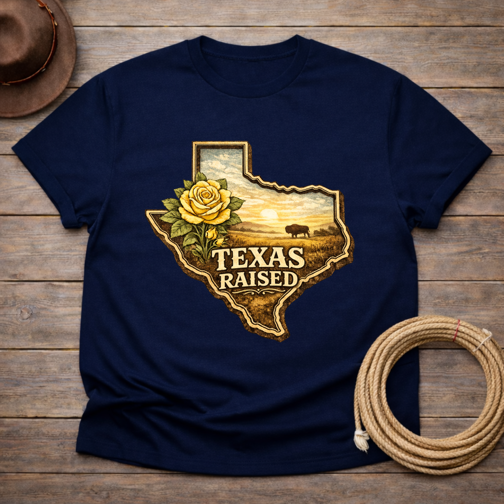 Raised in Texas Yellow Rose T-shirt
