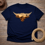 Longhorn Oil Rig Sunset T-shirt