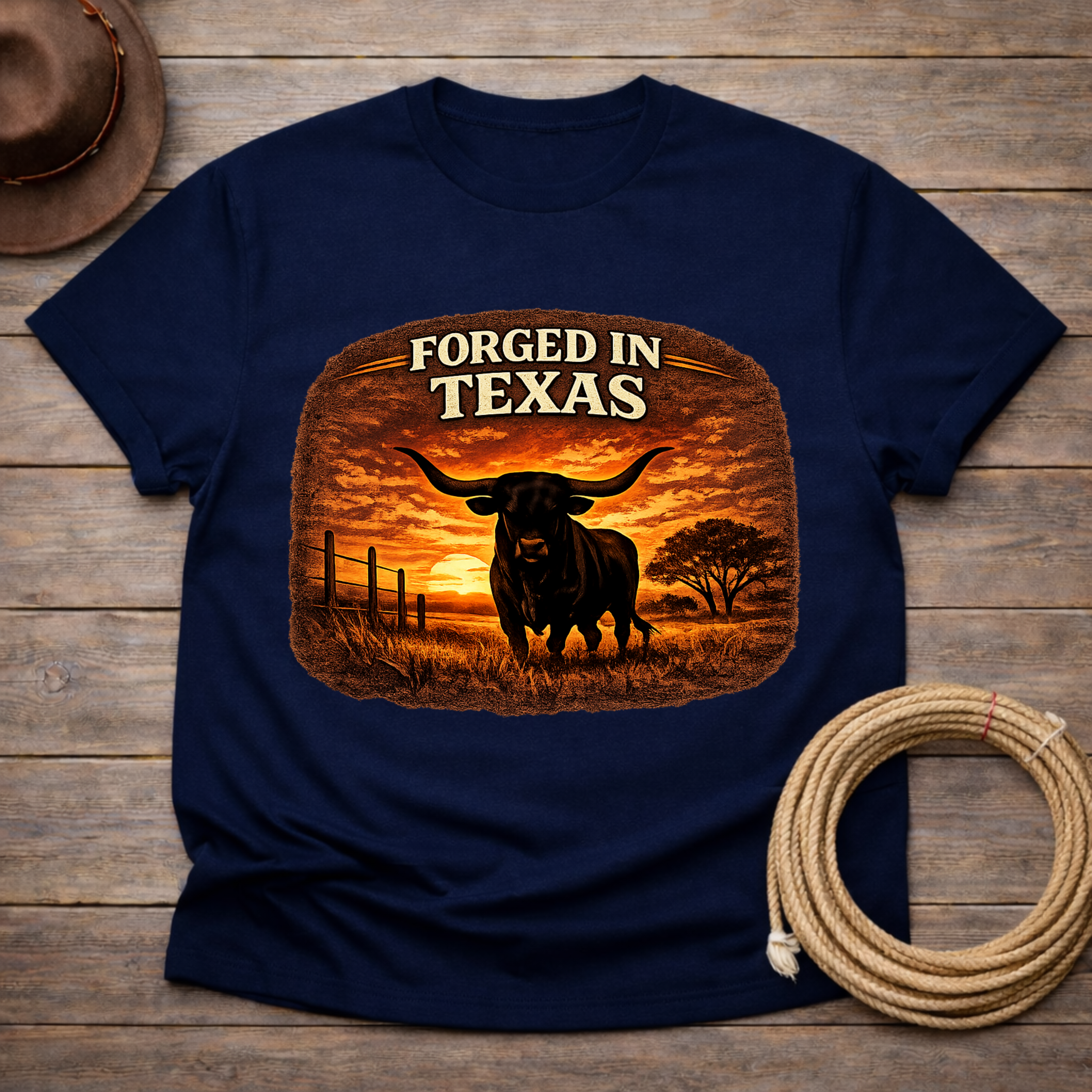 Forged in Texas Longhorn Sunset T-shirt