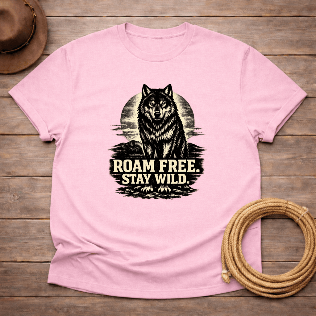 Roam Free Stay Wild Wolf T-shirt