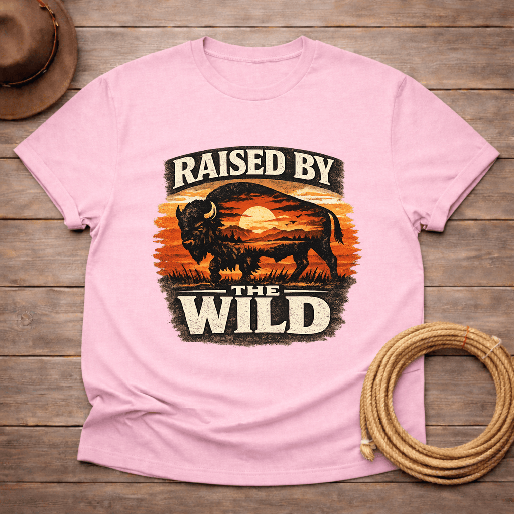 Raised by the Wild Buffalo Sunset T-shirt