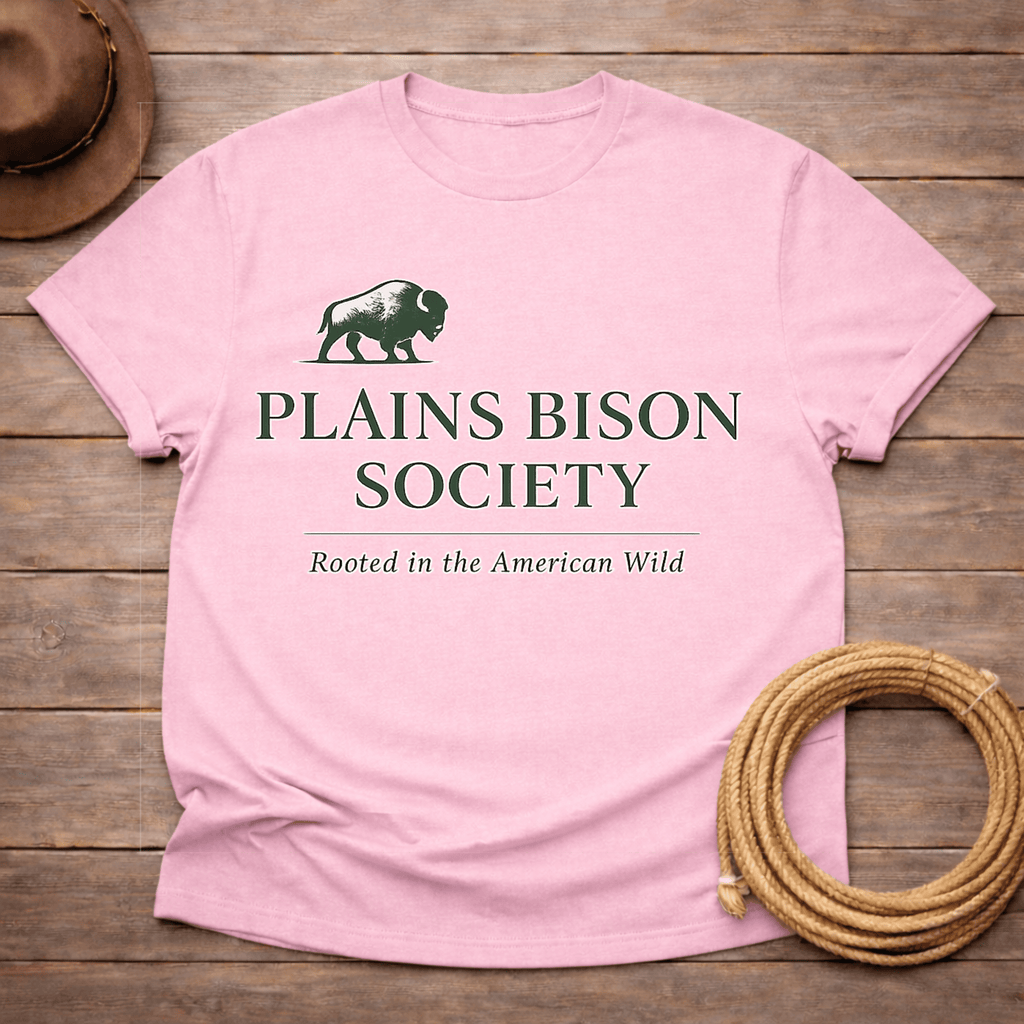 Plains Bison Society Text T-shirt