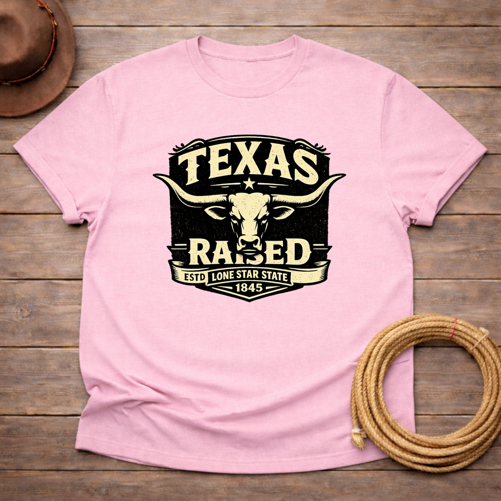 Texas Raised Longhorn Badge T-shirt