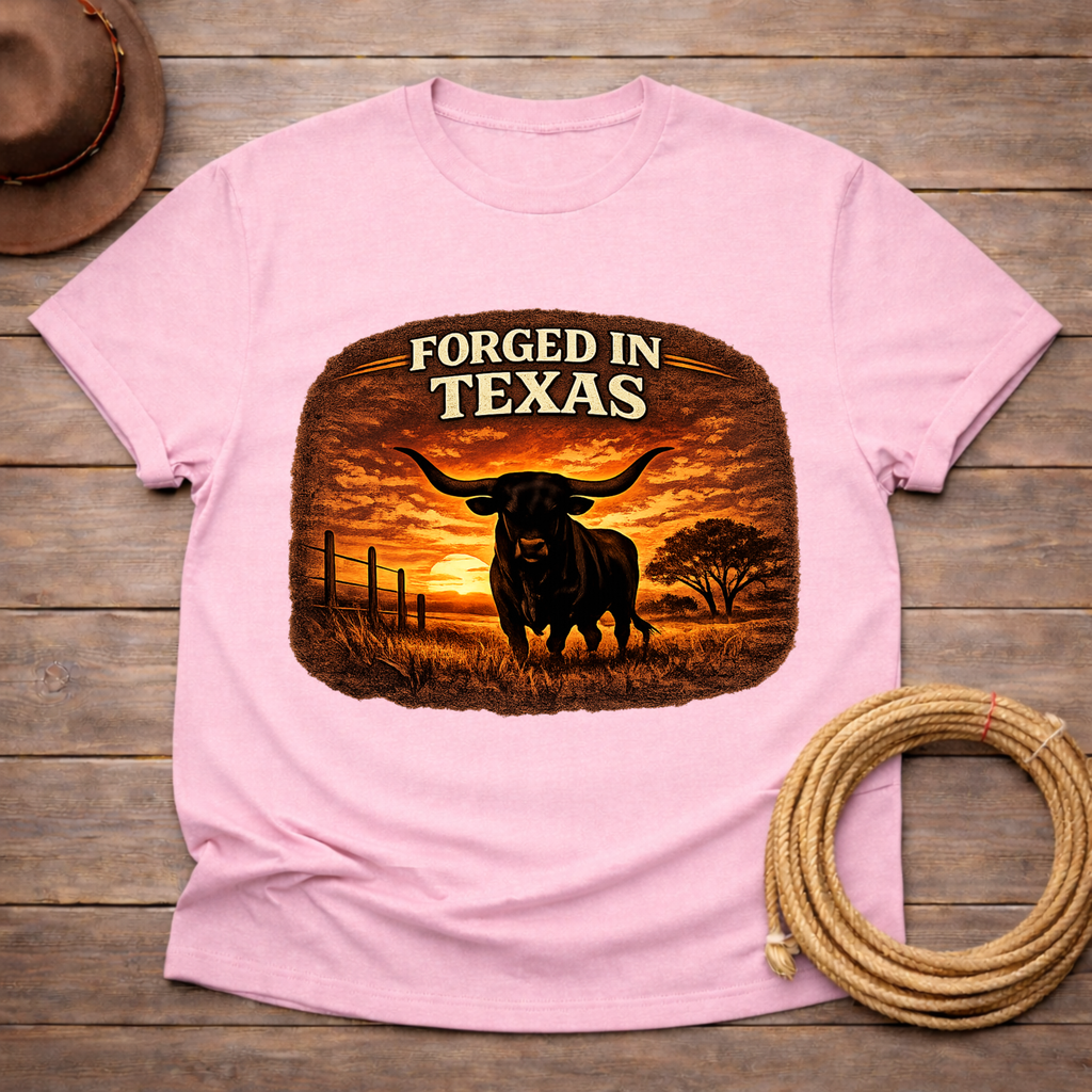 Forged in Texas Longhorn Sunset T-shirt