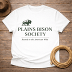 Plains Bison Society Text T-shirt
