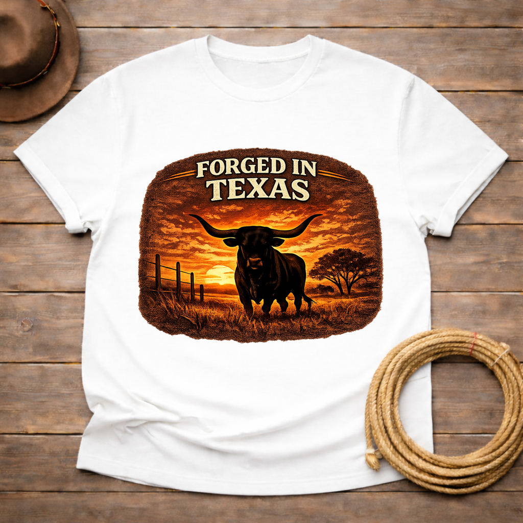 Forged in Texas Longhorn Sunset T-shirt