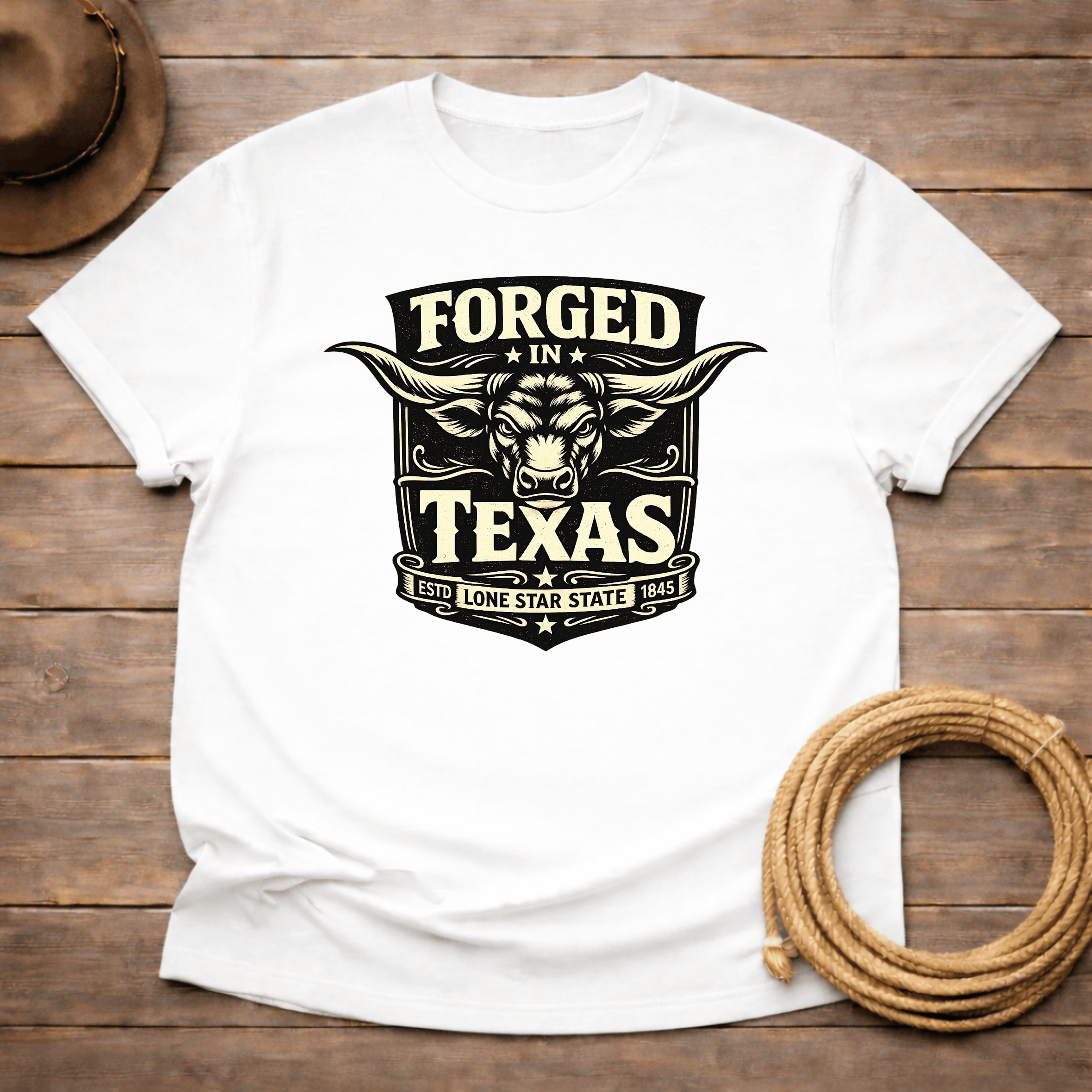 Forged in Texas Longhorn Badge T-shirt
