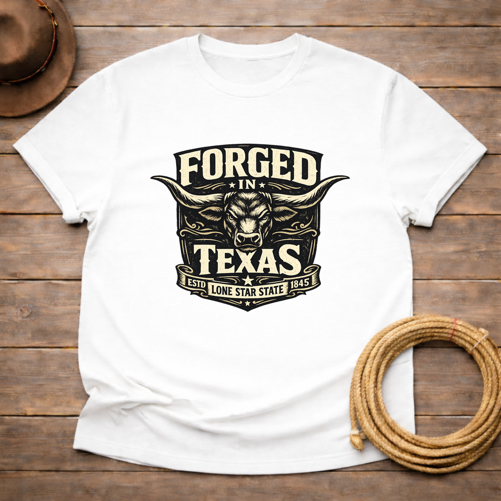 Forged in Texas Longhorn Badge T-shirt