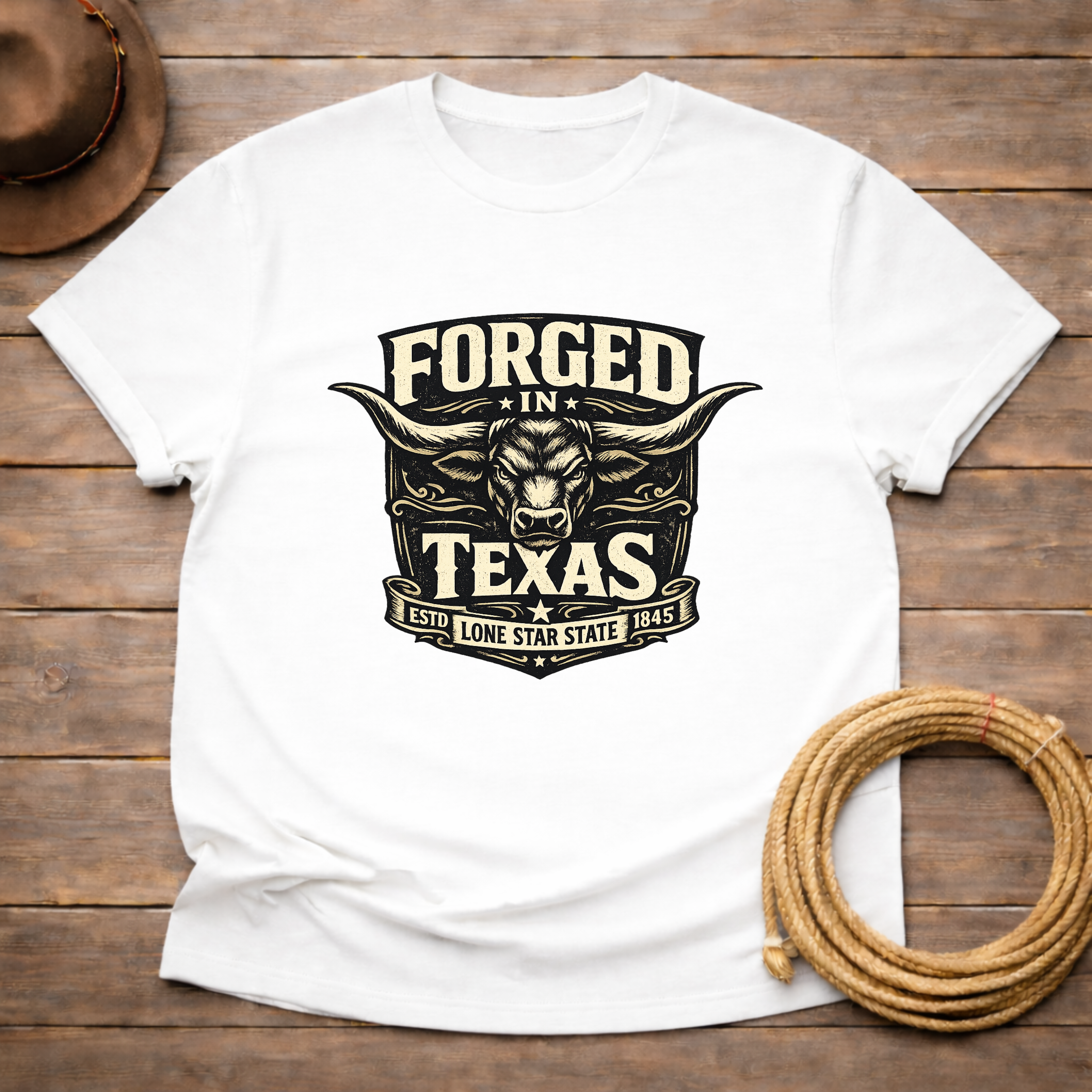 Forged in Texas Longhorn Badge T-shirt