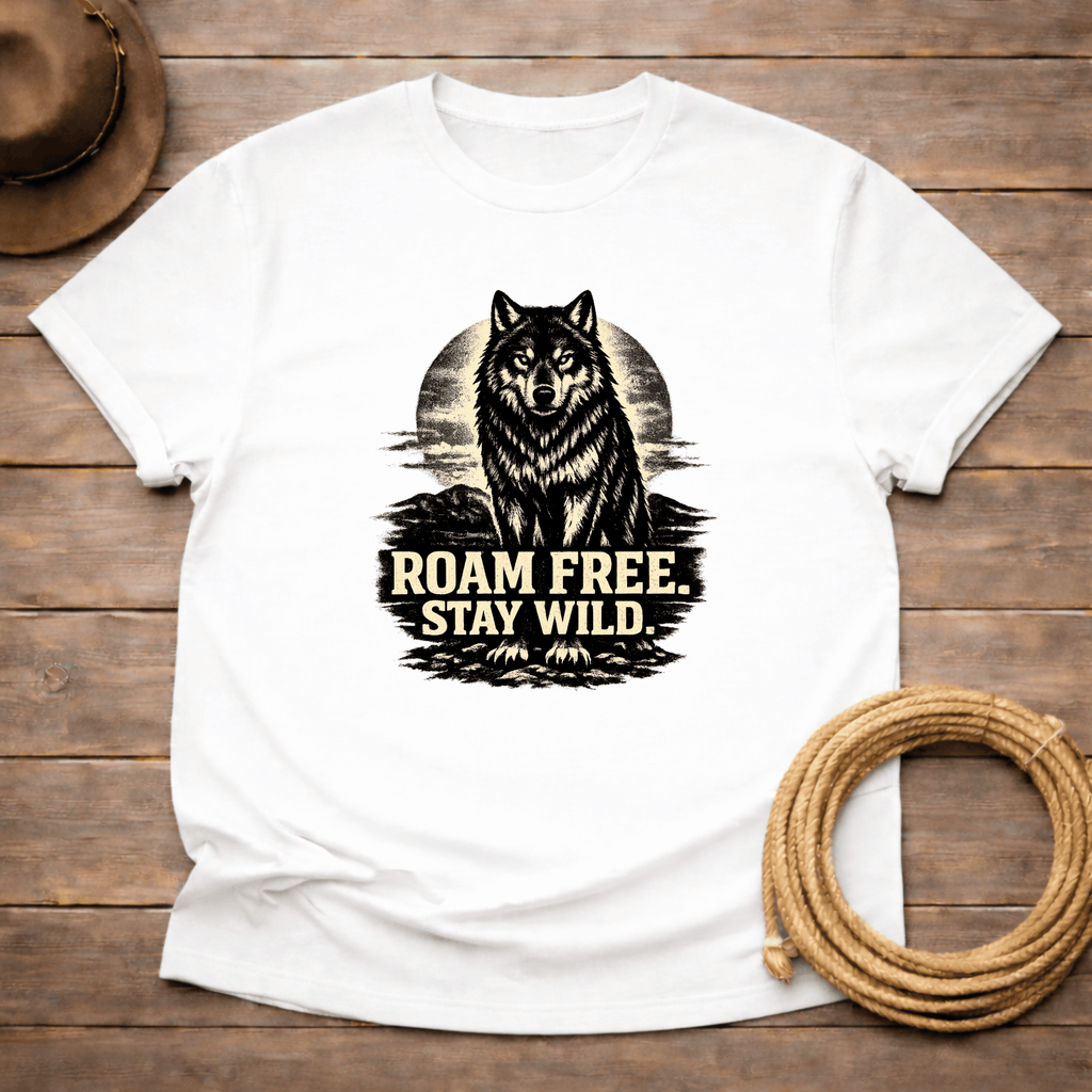 Roam Free Stay Wild Wolf T-shirt