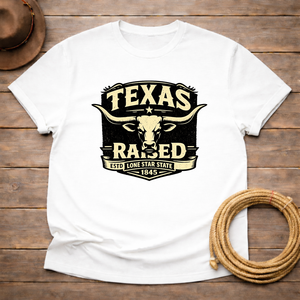Texas Raised Longhorn Badge T-shirt