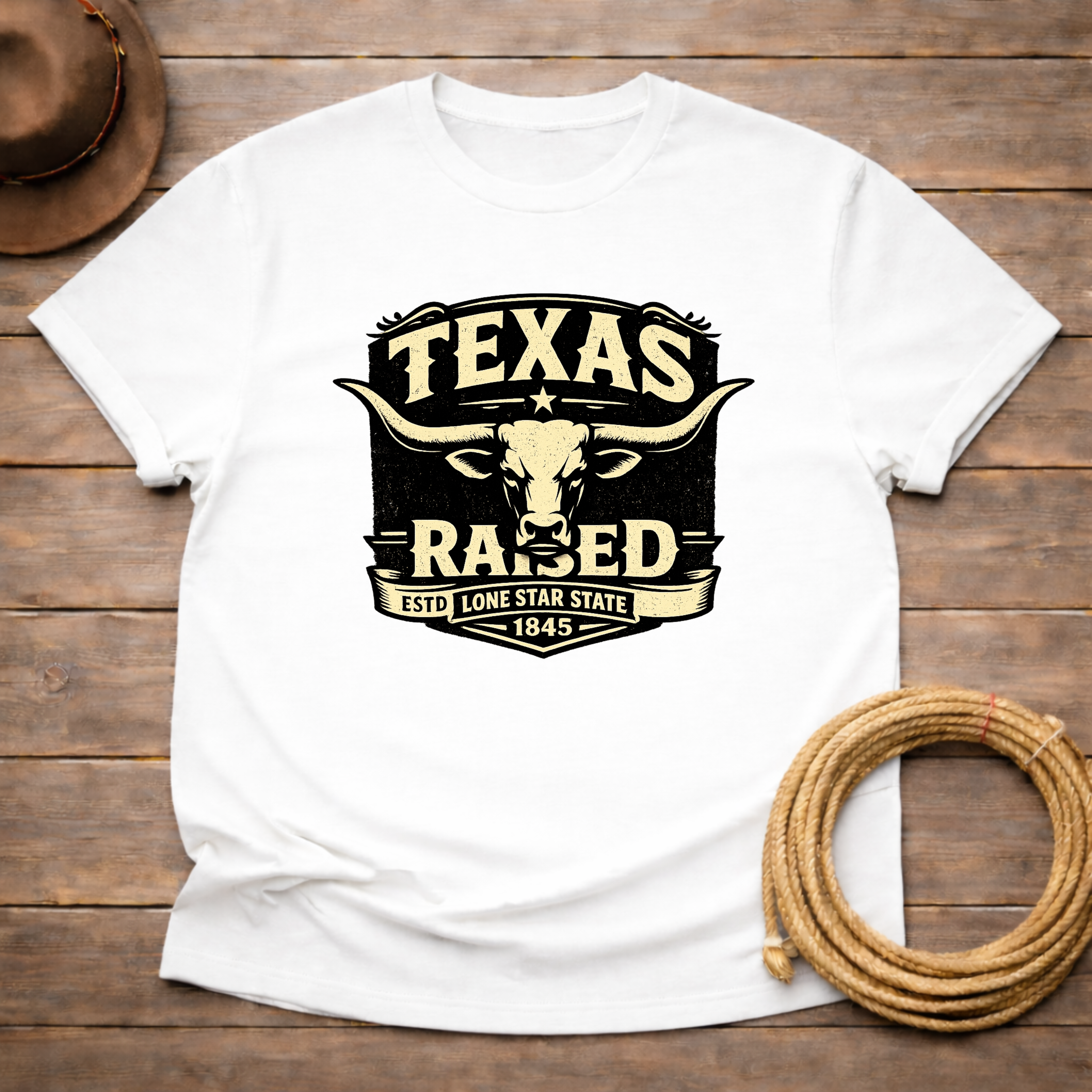 Texas Raised Longhorn Badge T-shirt