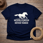 Never Fenced Never Tamed Mustang t-shirt