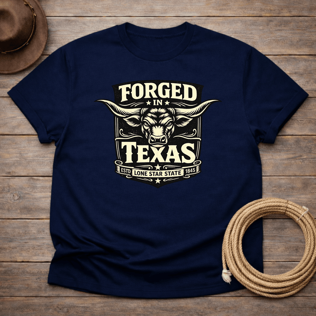 Forged in Texas Longhorn Badge T-shirt