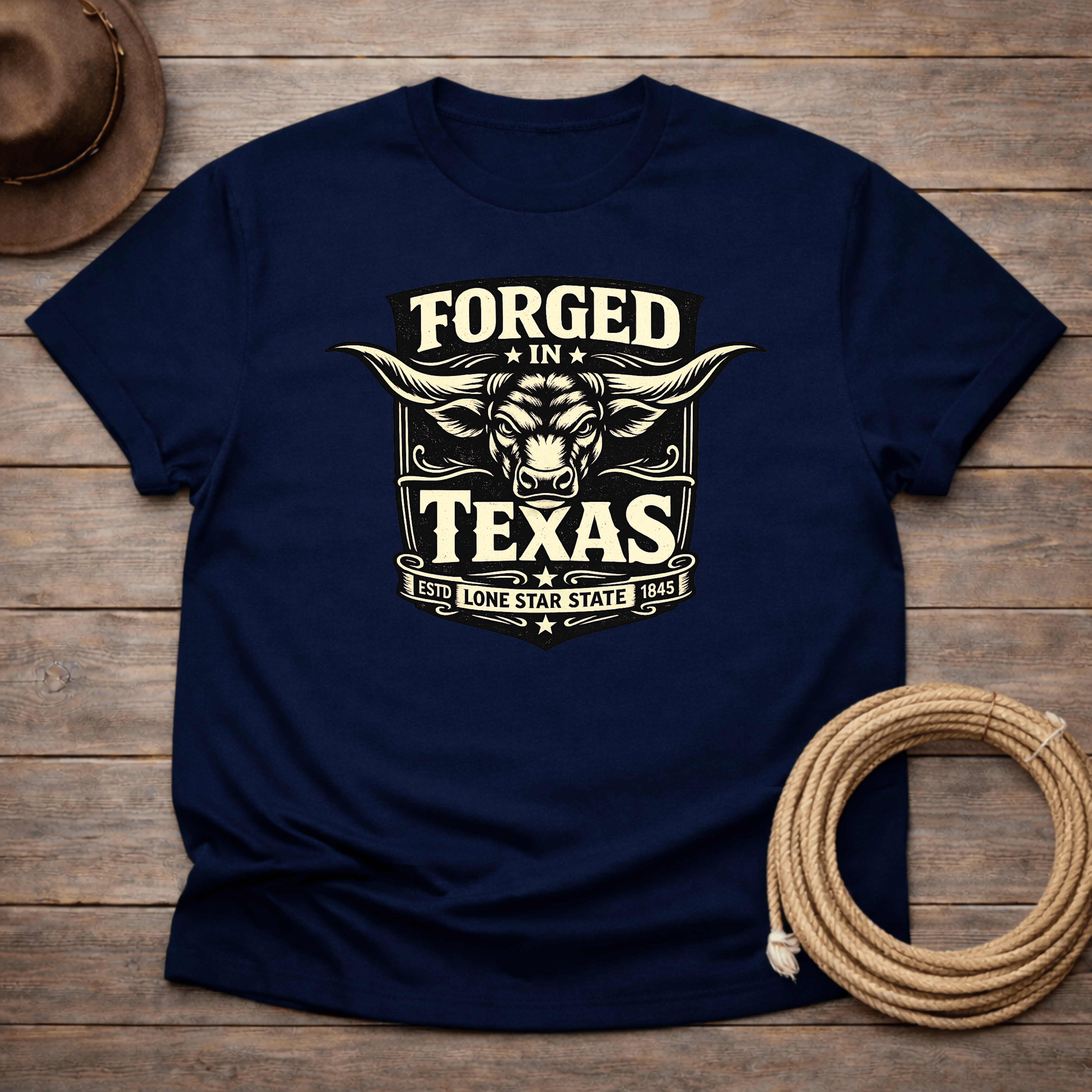 Forged in Texas Longhorn Badge T-shirt