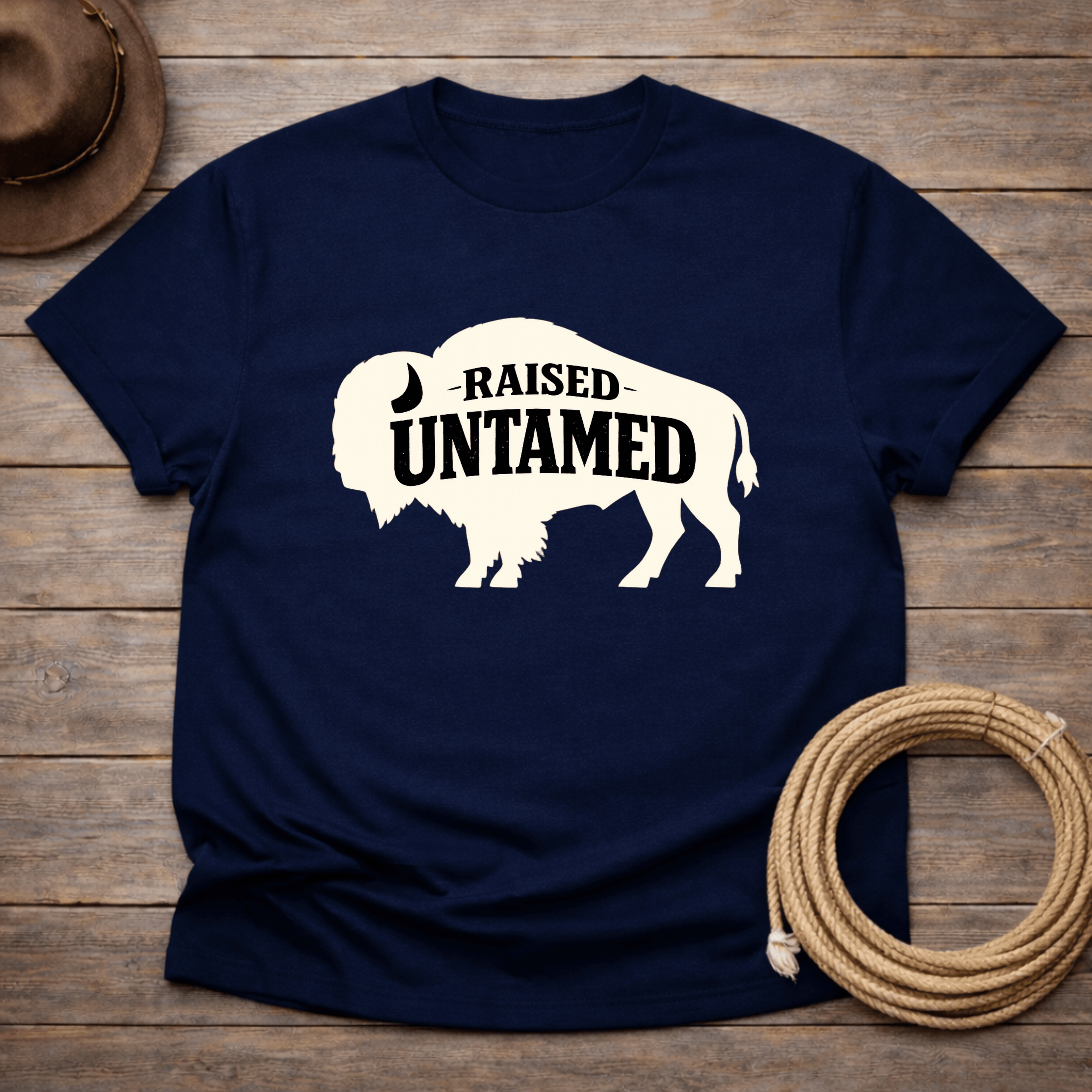 Raised Untamed While Buffalo T-shirt