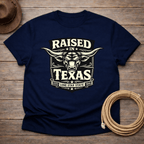 Raised in Texas Longhorn badge T-shirt