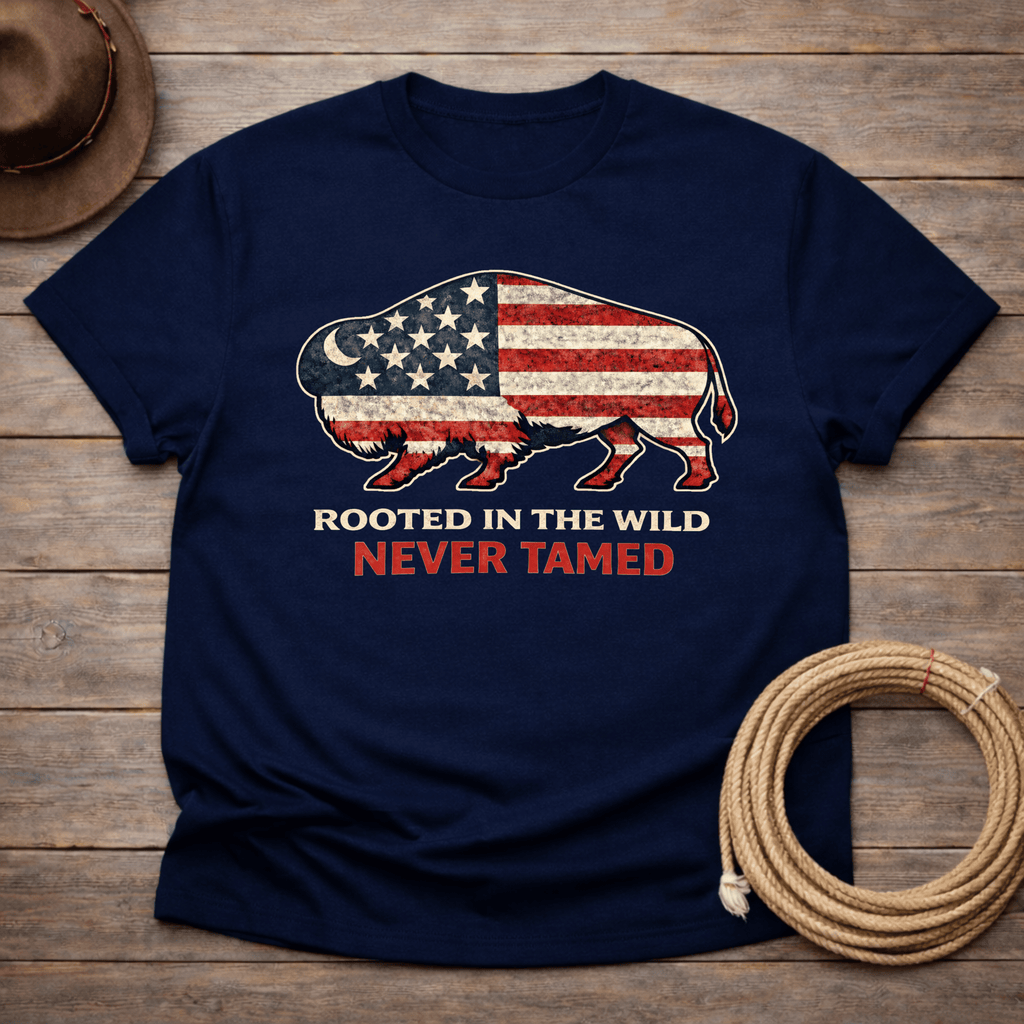 Rooted in the Wild Buffalo Flag T-shirt