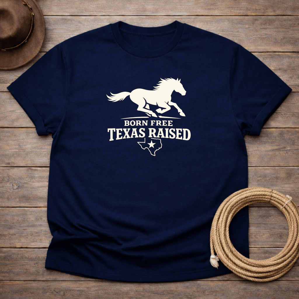 Born Free Texas Raised Mustang T-shirt