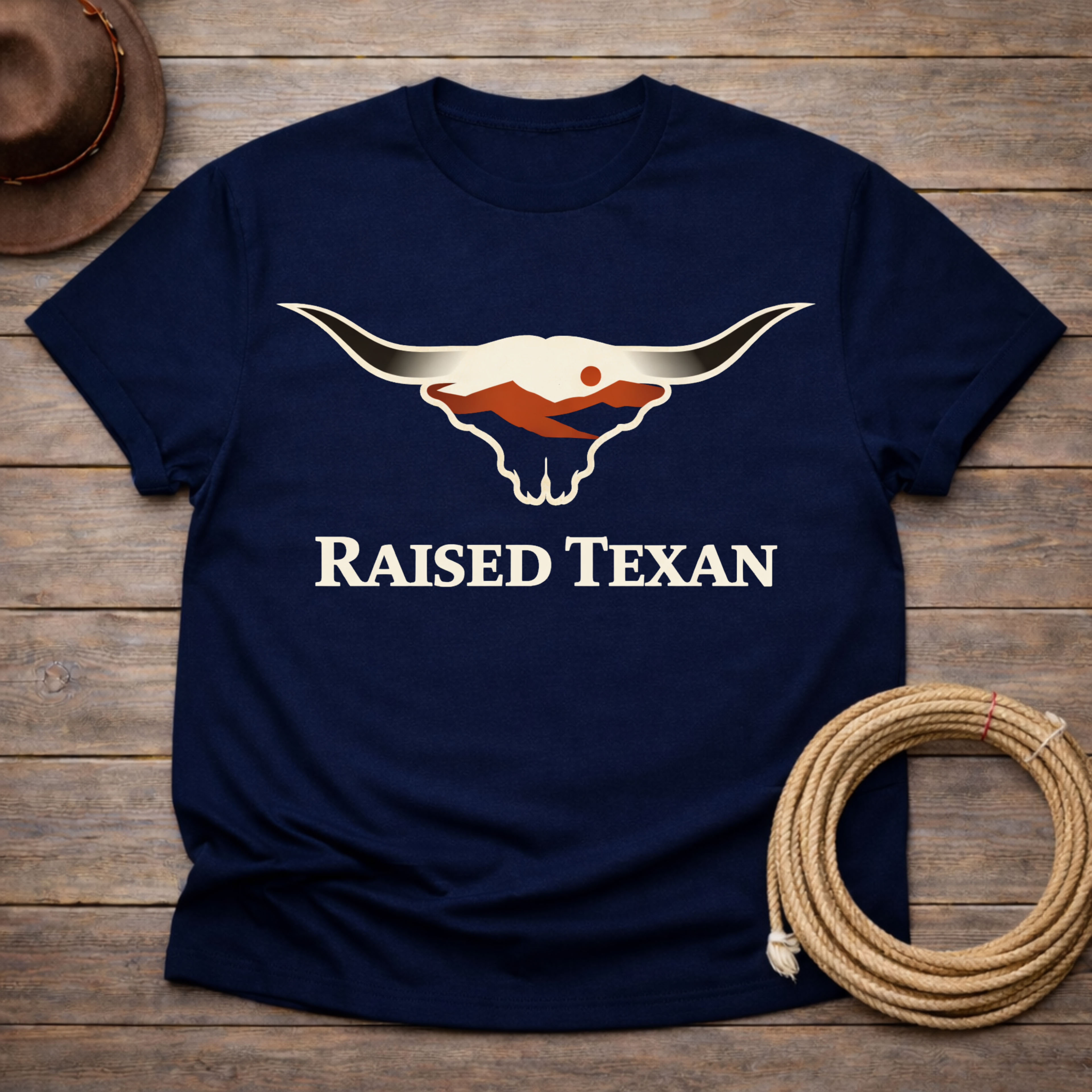 Raised Texan Longhorn Silhouette T-shirt