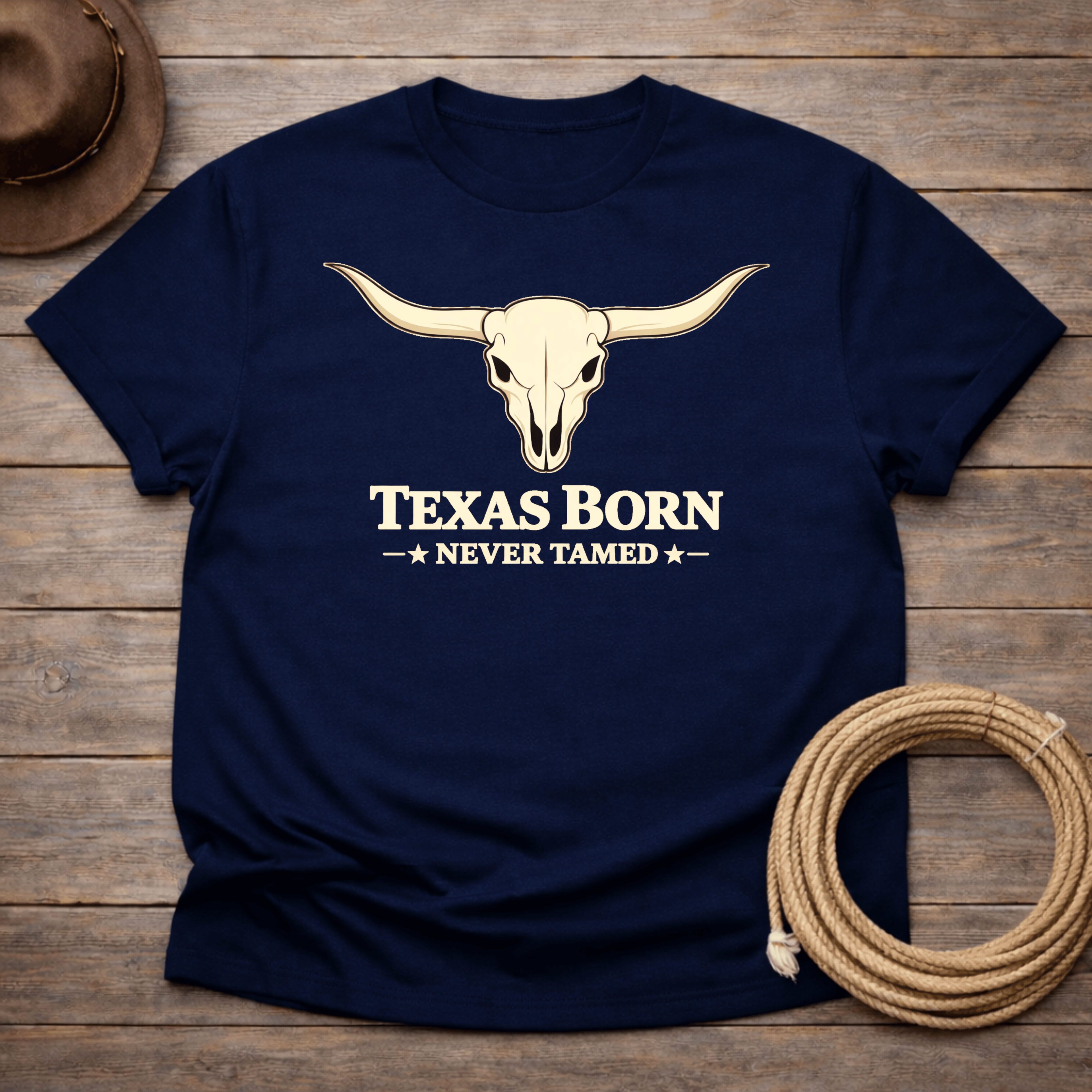 Texas Born Never Tamed Skull T-shirt