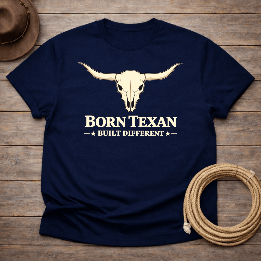 Born Texan Built Different T-shirt