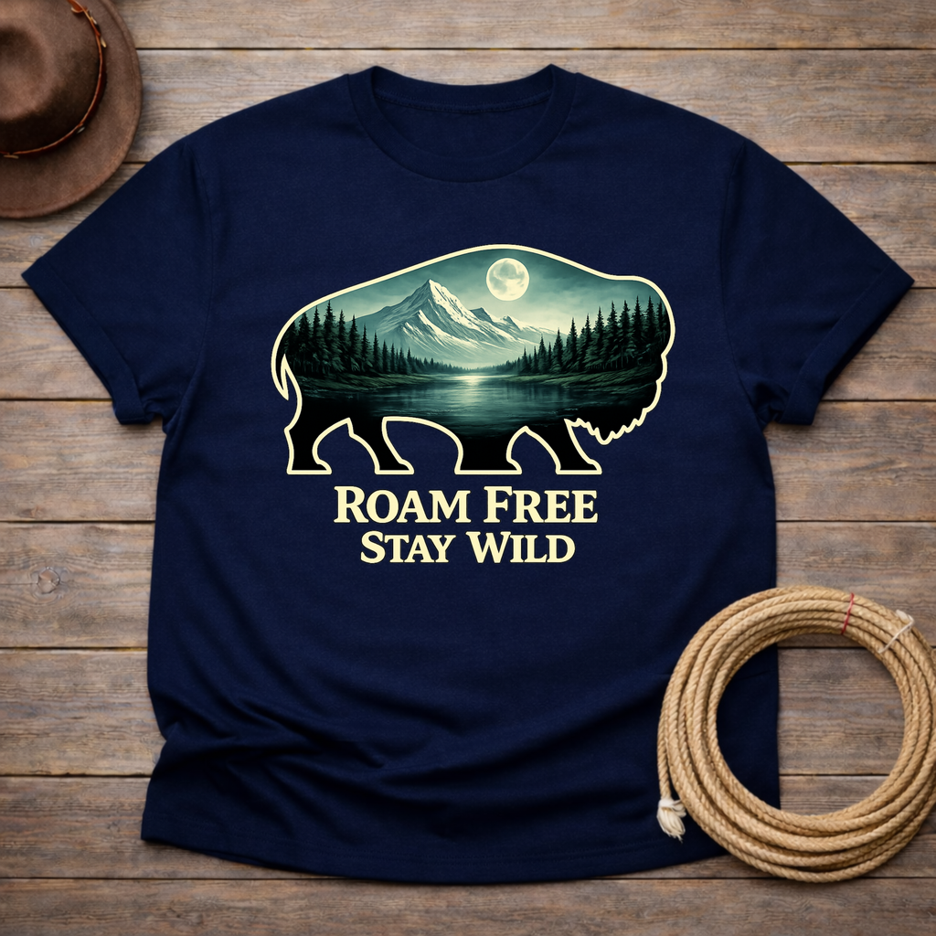 Roam Free Buffalo Moon T-shirt