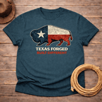 Texas Forged Built Different Buffalo Texas Flag T-shirt