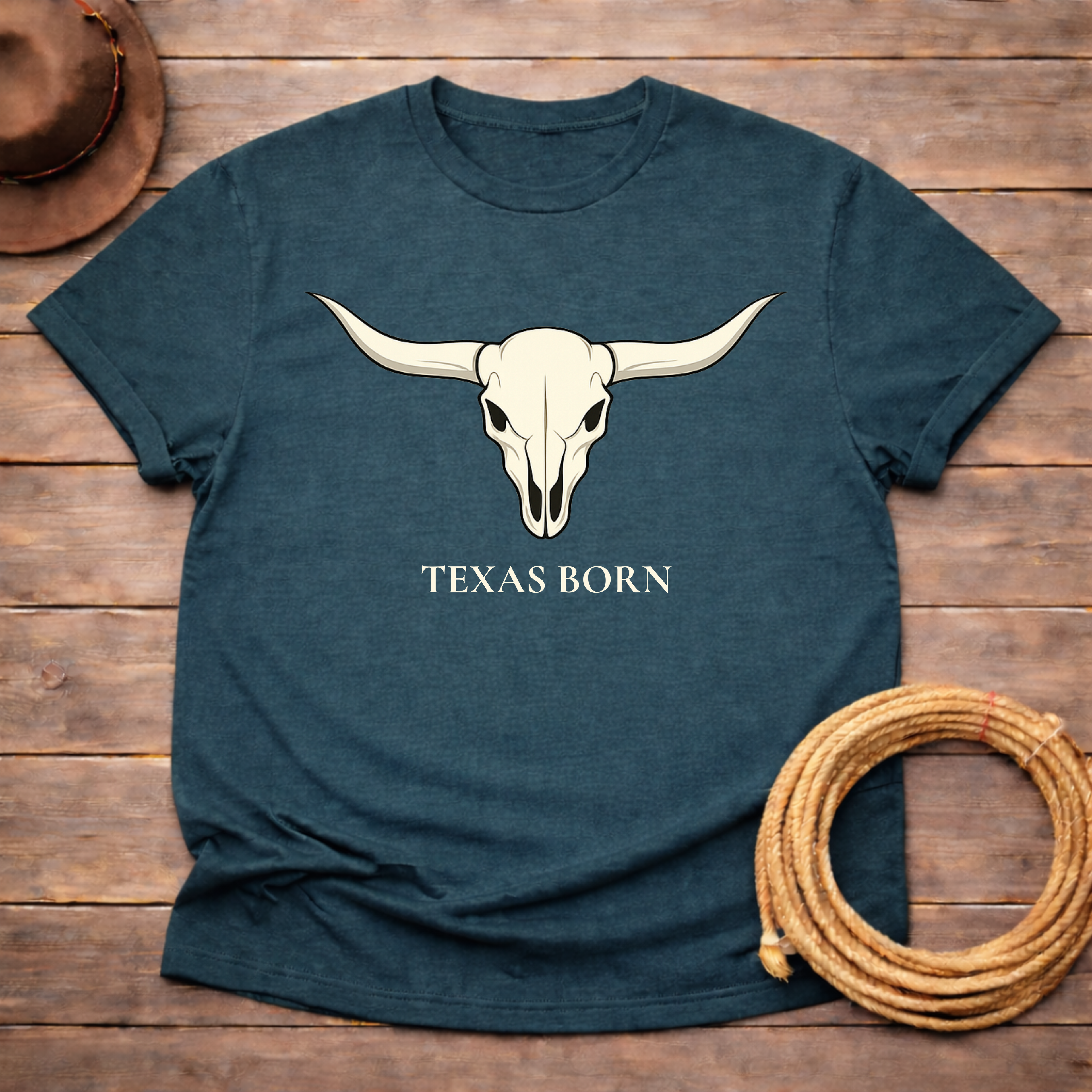 Texas Born Longhorn Skull T-shirt