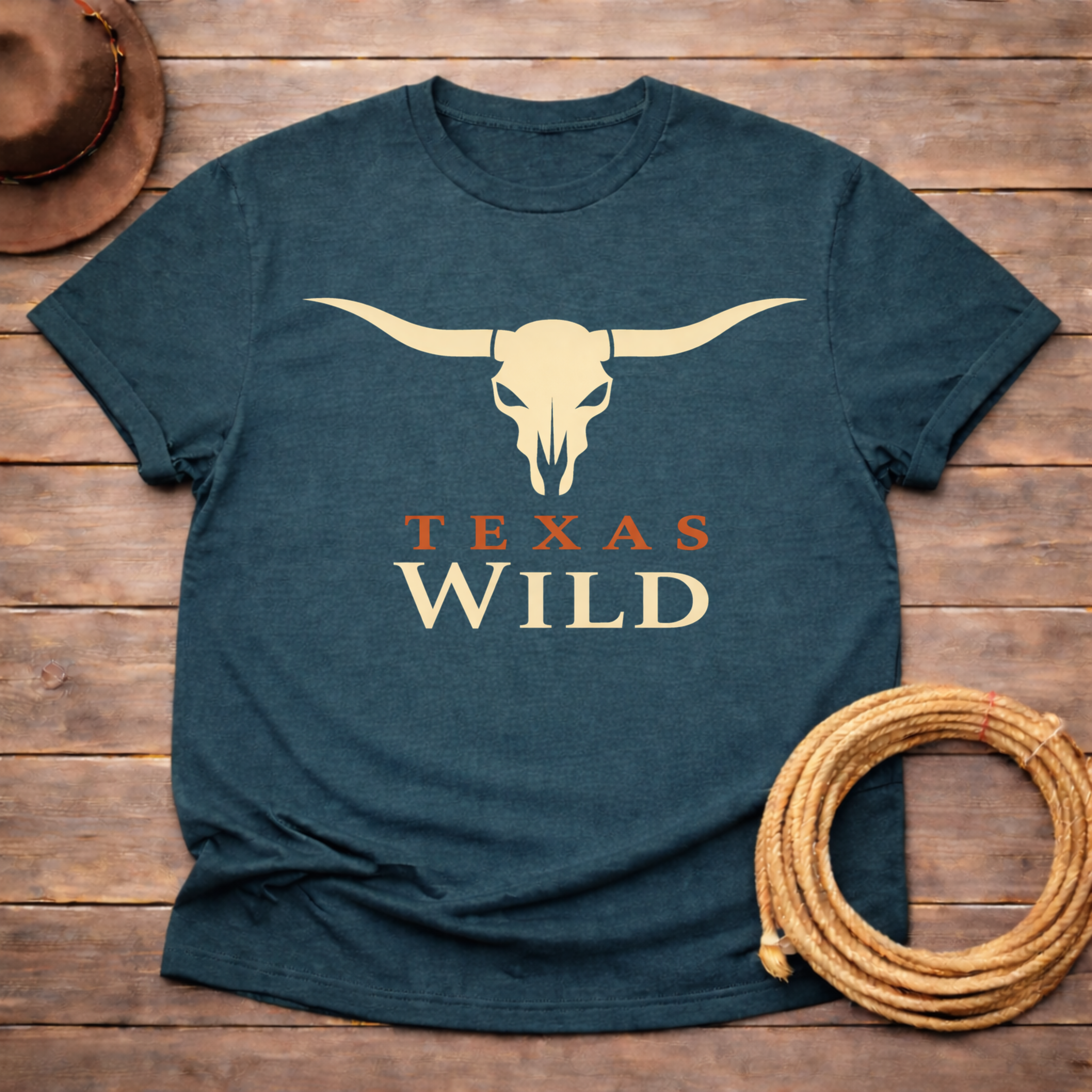 Texas Wild Longhorn Skull T-shirt