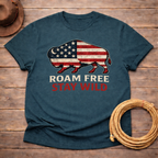 Roam Free Stay Wild Buffalo Flag T-shirt