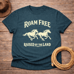 Roam Free Raised by the Land Mustang T-shirt