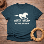 Never Fenced Never Tamed Mustang t-shirt
