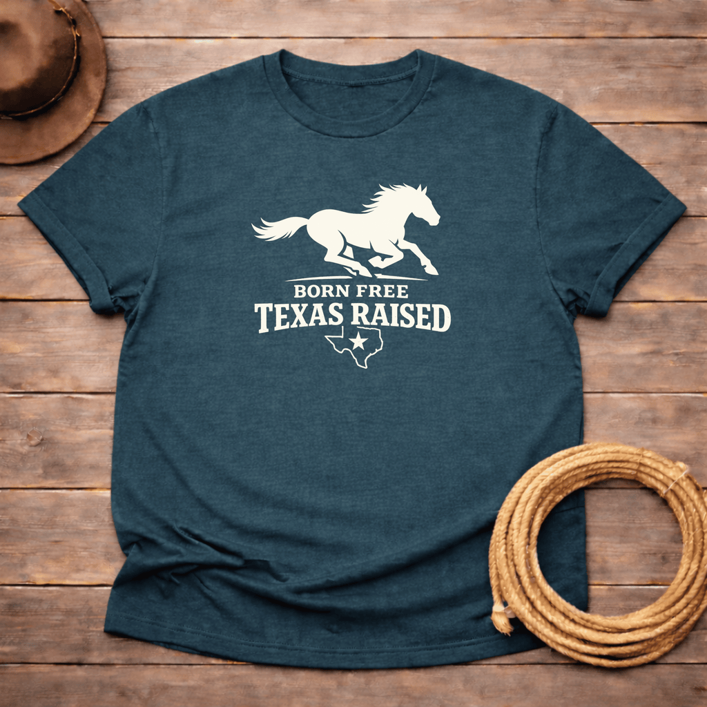 Born Free Texas Raised Mustang T-shirt