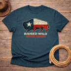 Raised Wild Buffalo Texas Flag T-shirt