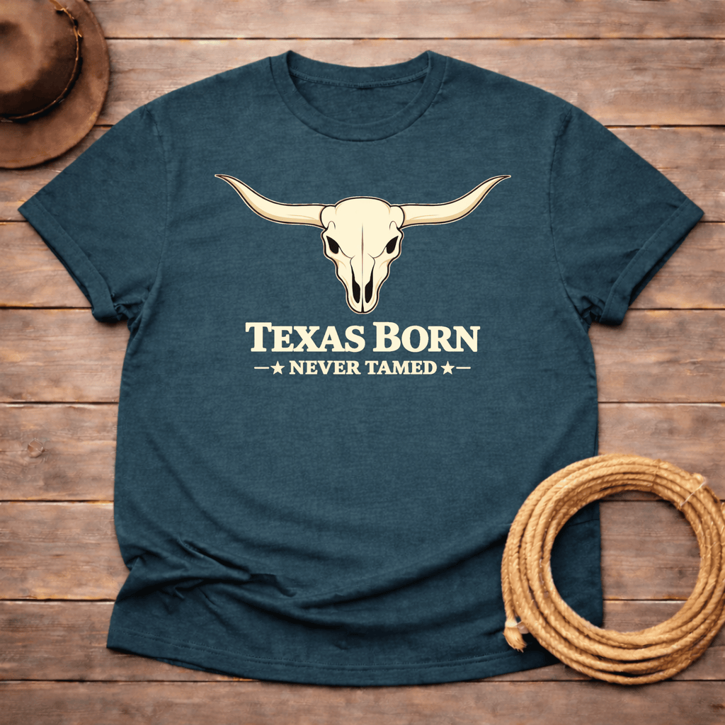 Texas Born Never Tamed Skull T-shirt