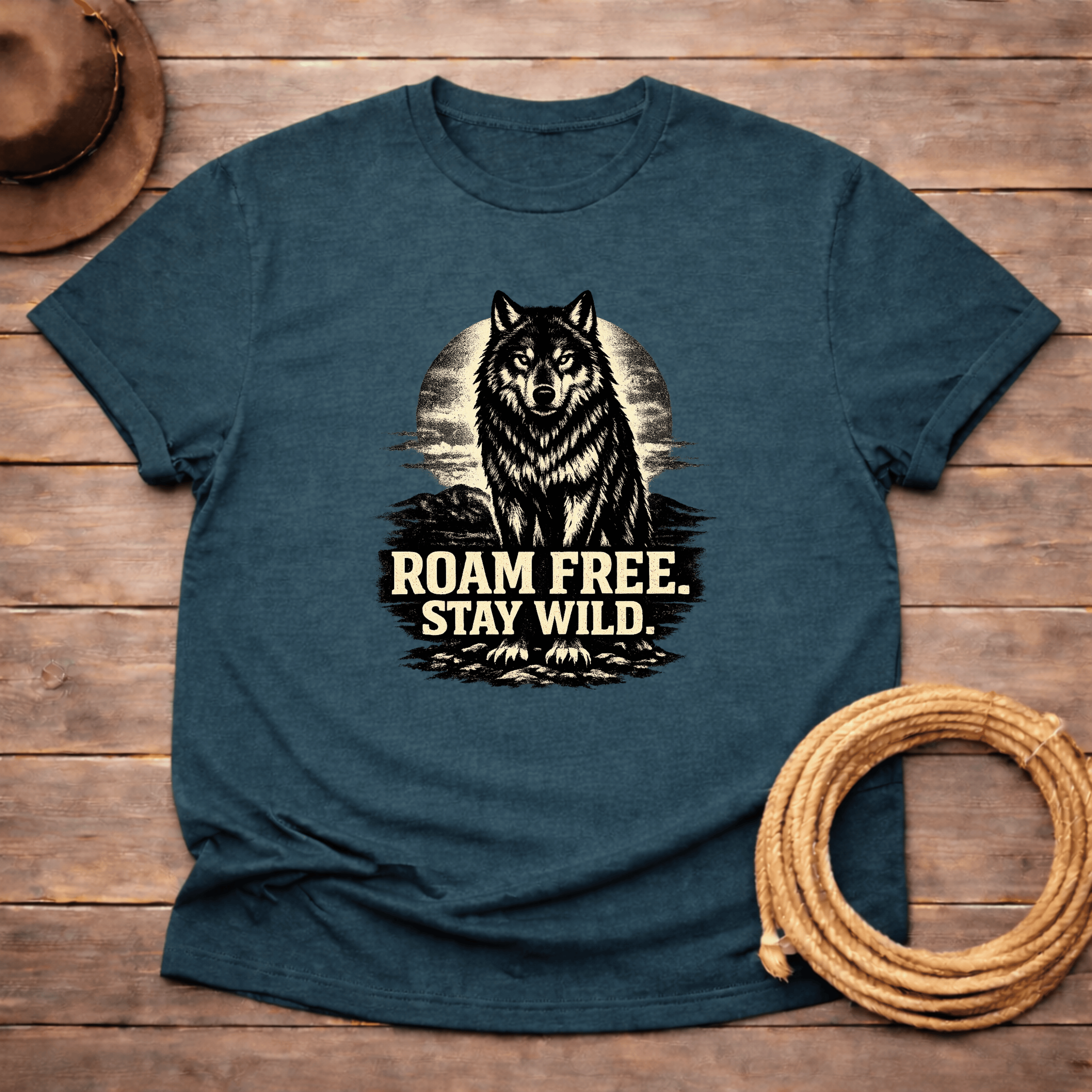 Roam Free Stay Wild Wolf T-shirt