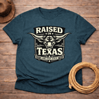 Raised in Texas Longhorn badge T-shirt